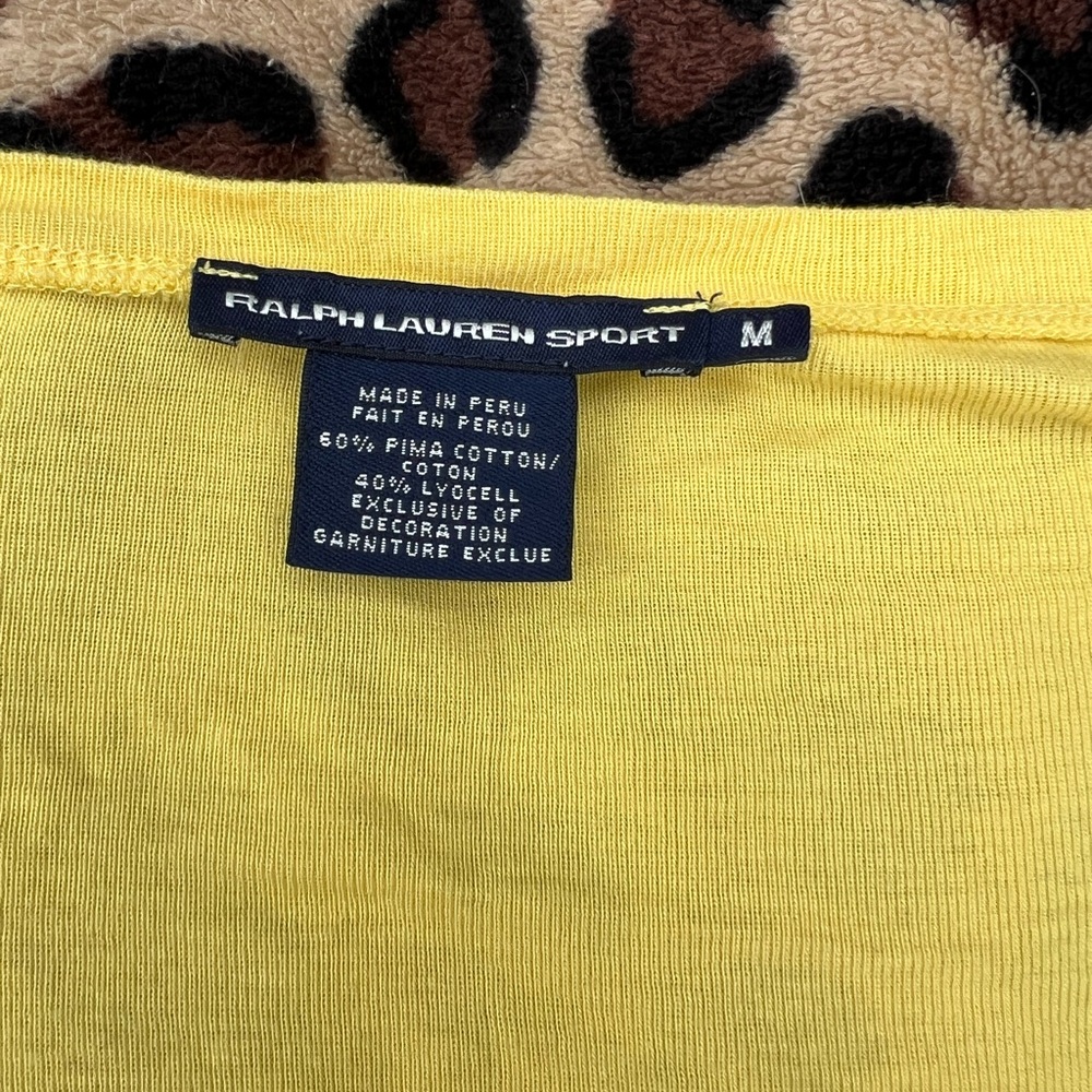 Ralph Lauren Women’s V-Neck Yellow Cotton short sleeve tee - Picture 2 of 3